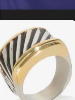 David Yurman Yellow &Gold Sterling  Silver Cigar Band Sz Appro.6.50